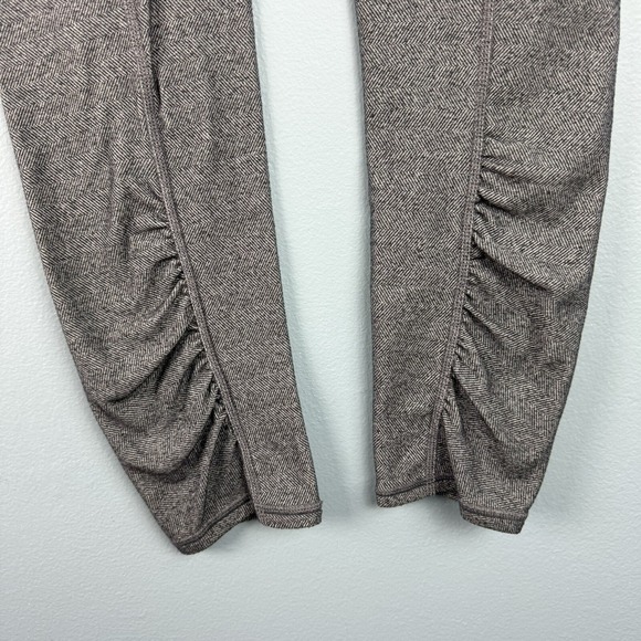 Athleta Women's Heather Gray Herringbone Ruched Leggings Pull On Size Small - Picture 5 of 6
